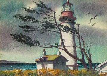 Sandor Bernath (American, 1892-1984) Lighthouse