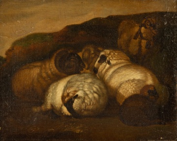 Old Masters School, Painting of Sheep
