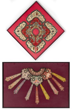 (2) Chinese Silk Embroidered Garment Neck Collars