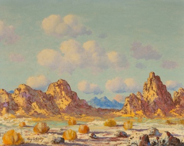 Thomas L Lewis (American, b. 1907) "Desert Rocks Taos"