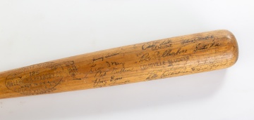 Louisville Slugger 1947 Detroit Tiger's Autographed Baseball Bat