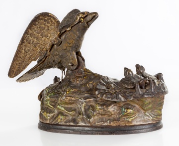 J. & E. Stevens Company Eagle & Eaglets Mechanical Bank
