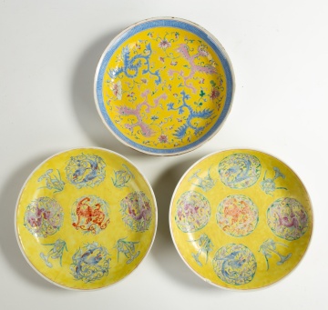 (3) Chinese Porcelain Enameled Deep Dishes