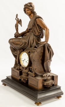 Attributed to Ansonia Figural Mantel Clock of Athena