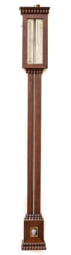 D. E. Lent, Rochester, New York, Walnut Barometer