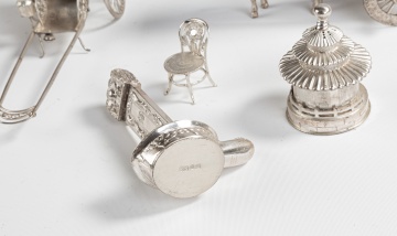 19th Century Chinese Sterling Silver Cabinet Novelties
