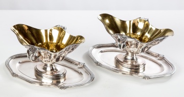 (2) Christofle Silver Plated and Gilded Sauce Boats