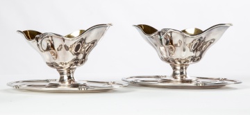 (2) Christofle Silver Plated and Gilded Sauce Boats