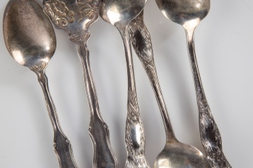 Art Nouveau Silver Serving Pieces and Spoons