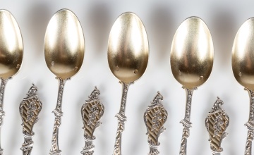 (12) French Silver Gilt Spoons