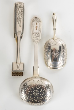 (3) Russian Sterling & Silver Gilt Serving Pieces