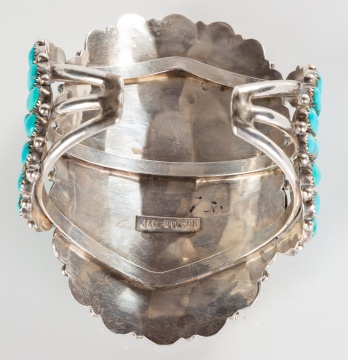 Zuni Sterling Silver & Turquoise Cuff Bracelet
