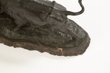 Franz Iffland (German, 1862-1935) Kampfende Bisons (Battling Buffalo)