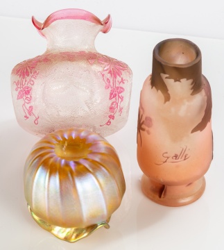 (3) Art Glass Cabinet Vases