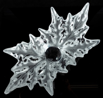 Lalique "Champs Elyse" Frosted Leaf Bowl