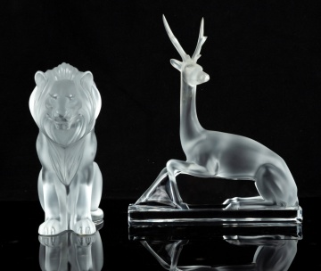 Lalique "Bamara" Lion and Stag
