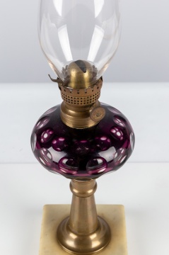 Amethyst Overlay Oil Lamp