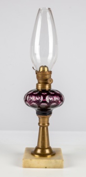 Amethyst Overlay Oil Lamp