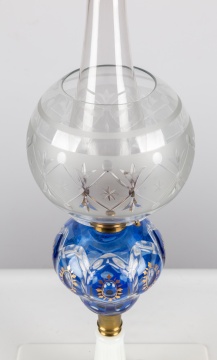 Blue "Washington" Oil Lamp