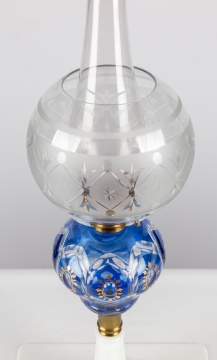 Blue "Washington" Oil Lamp