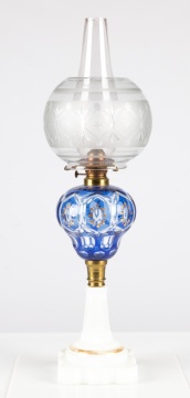 Blue "Washington" Oil Lamp