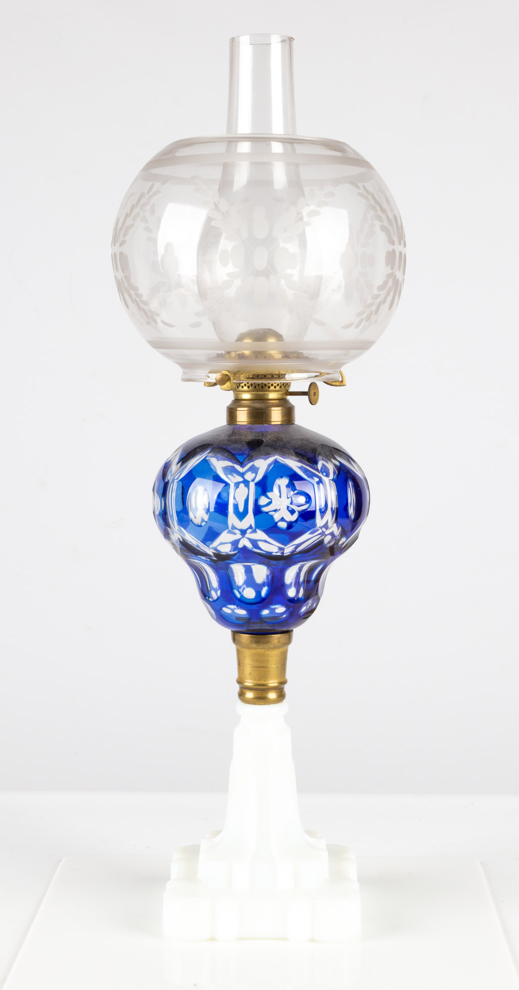 Blue "Washington" Oil Lamp Cottone Auctions