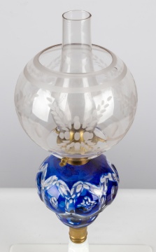 Blue "Washington" Oil Lamp