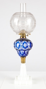 Blue "Washington" Oil Lamp