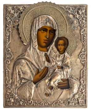 Russian Icon with Madonna & Child