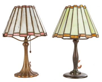 (2) Duffner & Kimberly Leaded Glass Boudoir Lamps 
