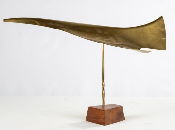 Hans Christensen Hammered Brass Modern Sculpture