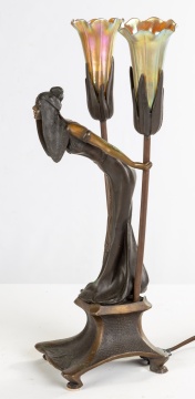 After Gustav Gurschner (Austrian, 1873-1970) Art Nouveau Lily Lamp