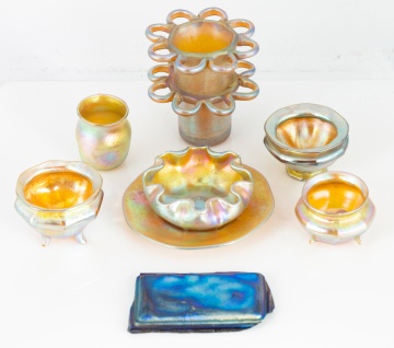 Tiffany Studios Favrile Cabinet Pieces, Frog and Tile