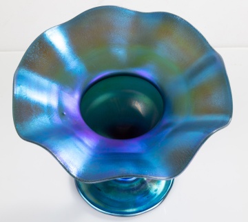 Tiffany Studios Blue Favrile Floriform Vase