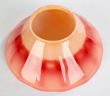 19th Century Peach Bowl Art Glass Shade