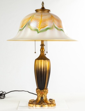 Quezal Pulled Feather Table Lamp