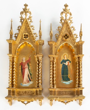 Pair of Florentine Grand Tour Paintings of Angels After Fra Angelico