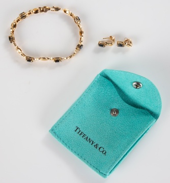 Tiffany & Co. 14K Gold & Gemstone Bracelet with Matching Earrings