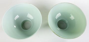 Pair of 19th Century Apple Green Cased Shades