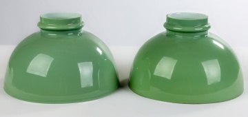 Pair of 19th Century Apple Green Cased Shades