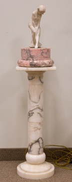 Alabaster Figural Light & Pedestal