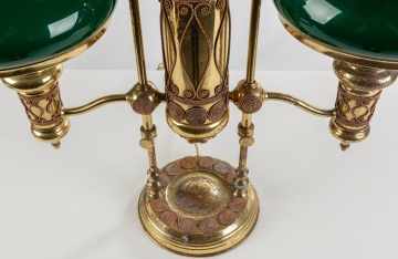 Manhattan Brass Co. & Tiffany Double Student Lamp