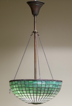 Tiffany Studios Geometric Ceiling Light with Turtleback