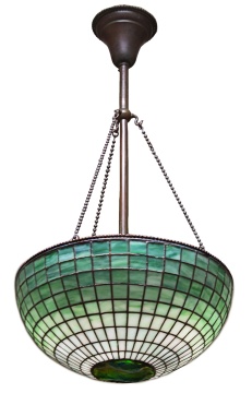 Tiffany Studios Geometric Ceiling Light with Turtleback
