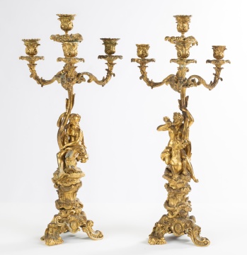 19th Century French Gilt Bronze Figural Candelabras
