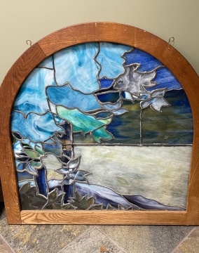 American School Leaded Glass Scenic Windows