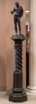 Italian Bronze Model of Narcissus & Marble Pedestal 