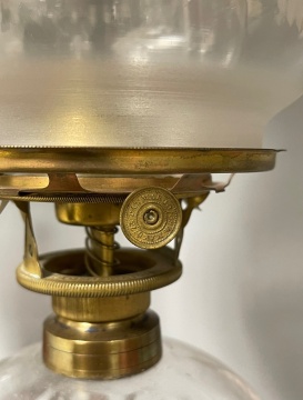 Notched Bulls Eye & Blue Overlay Oil Lamp