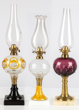 (3) 19th Century Oil Lamps