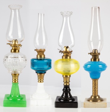 (4) 19th Century Oil Lamps